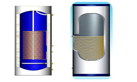 空气能热水器水箱的内盘管和外盘管对比