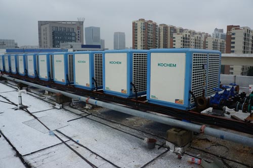 科希曼空气能开源路桥地暖工程安装调试完毕
