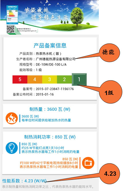 能效怎么看 德能空气能机组能效标识示例解读