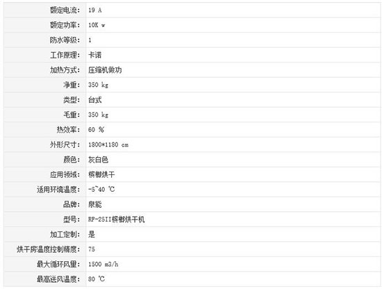 泉能高温热泵烘干机 食品烘干节能好帮手