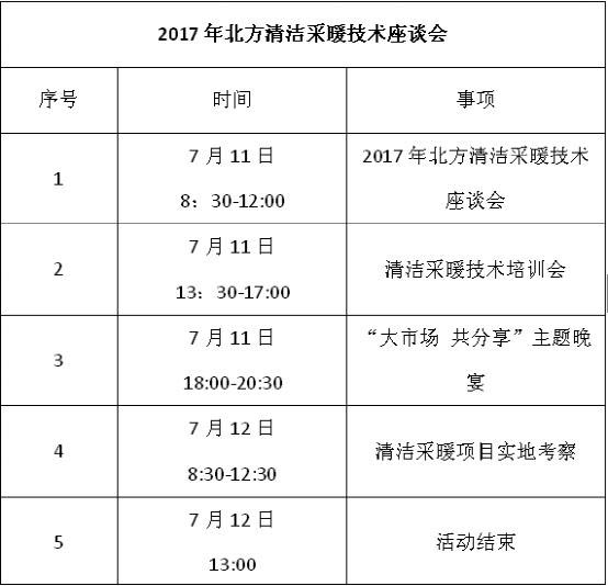 千亿商机尽在“谈”指之间——2017年北方清洁采暖技术座谈会即将开启