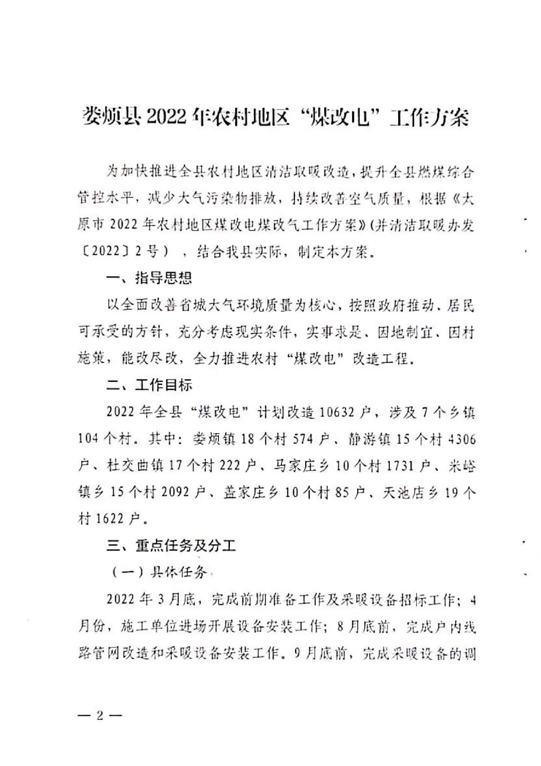 空气源热泵最高补贴2.74万！娄烦、阳曲发布2022年“煤改电”工作方案